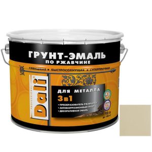 Грунт-эмаль по ржавчине Dali 3 в 1 гладкая RAL 1014 слоновая кость 10 л