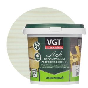 Лак пропиточный с антисептиком VGT белый 0,9 кг