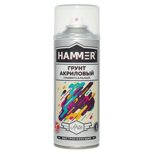 Грунт аэрозольный HAMMER универсальный акриловый 520мл черный