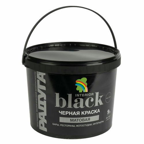 Краска интерьерная Радуга Black Interior черная 9 л — изображение 2
