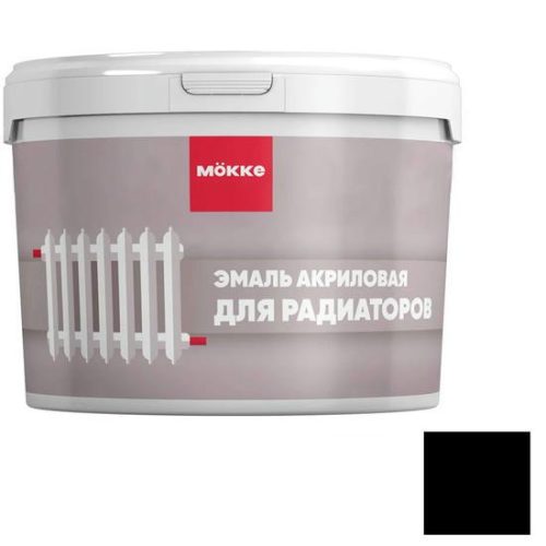 Эмаль акриловая для радиаторов матовая Mокке 13127 черная 0,9 кг