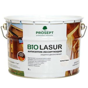 Антисептик лессирующий защитно-декоративный Prosept Bio Lasur 032-9 Белый люкс 9 л