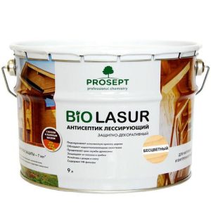 Антисептик лессирующий защитно-декоративный Prosept Bio Lasur 031-9 бесцветный 9 л