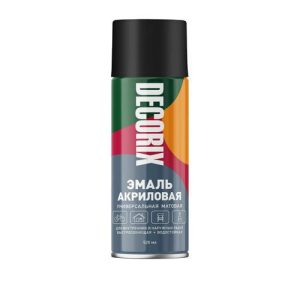 Эмаль аэрозольная черная матовый DECORIX 520 мл
