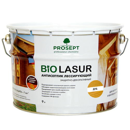 Антисептик лессирующий защитно-декоративный Prosept Bio Lasur 036-9 Дуб 9 л