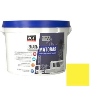 Эмаль универсальная VGT матовая Ral 1018 желтая 10 кг