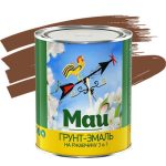 Грунт-эмаль по ржавчине Май 3 в 1 коричневая 1,9 кг