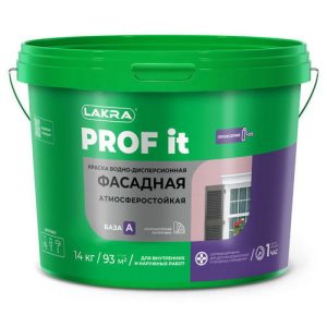 Краска акриловая ЛАКРА Prof It фасадная белая 14кг