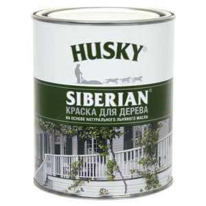Краска фасадная HUSKY SIBERIAN для дерева база А 0,9л белая