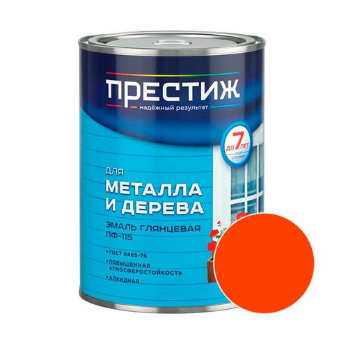Эмаль ПРЕСТИЖ ПФ-115 Оранжевый 0,9 кг