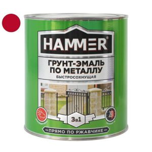 Грунт-эмаль по металлу HAMMER 2,7кг красная