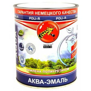 Эмаль акриловая Poli-R, полуматовая, белая, 2,5 л