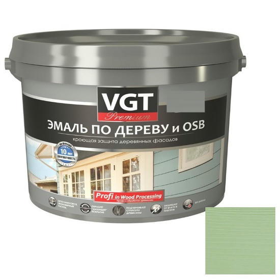 Эмаль по дереву VGT Профи фисташковая 10 кг