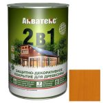 Покрытие алкидное защитно-декоративное для древесины Акватекс 2 в 1 полуматовое Груша 0,8 л