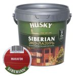 Защит. декор. покрытие HUSKY SIBERIAN ЭКО-ЛАЗУРЬ полуматовый махагон 0,9л