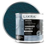 Эмаль по ржавчине ЛАКРА с молотковым эффектом синяя 0,8кг