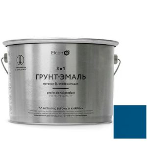 Грунт-эмаль по ржавчине Elcon 3 в 1 матовая Ral 5005 синяя 2 кг