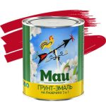 Грунт-эмаль по ржавчине Май 3 в 1 красная 1,9 кг