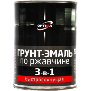 Быстросохнущая грунт-эмаль по ржавчине 3 в 1 Optima, синяя, 0,8 кг