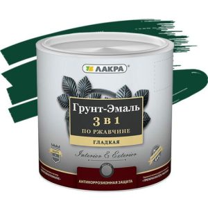 Грунт-эмаль Лакра 3 в 1 по ржавчине зеленый мох 0,8 кг