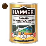 Эмаль алкидная HAMMER ускоренной сушки 0,9кг шоколадная