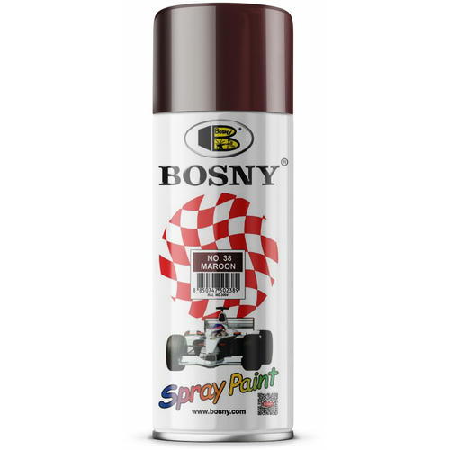Краска аэрозольная Bosny №38 бордовый RAL3007 400мл(300г)