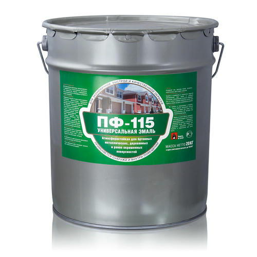 Эмаль ПФ-115 полуматовая зеленая 25 кг Эксперт
