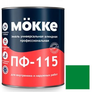 Эмаль алкидная профессиональная Mokke ПФ-115 зеленая 2,7 кг