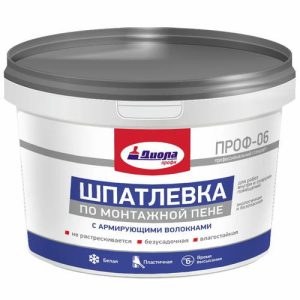 Шпатлевка по монтажной пене Диола ПРОФ-06, 1,5 кг