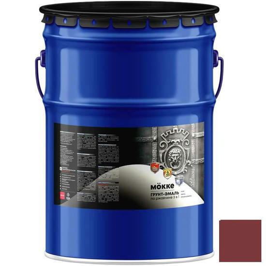Грунт-эмаль алкидно-уретановая Mokke 8939 3 в 1 красно-коричневая 20 кг