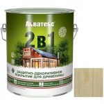 Покрытие алкидное защитно-декоративное для древесины Акватекс 2 в 1 полуматовое бесцветное 18 л