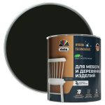 Эмаль для мебели и деревянных изделий Dufa акриловая матовая черная 0,75 л