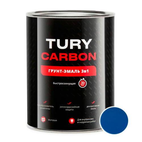 Грунт-Эмаль TURY Carbon RAL 5005 Синий 0,9 кг