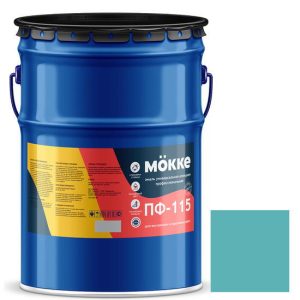 Эмаль алкидная профессиональная Mokke ПФ-115 бирюзовая 20 кг