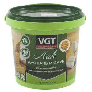 Лак по дереву акриловый VGT для бань и саун 0,9 кг
