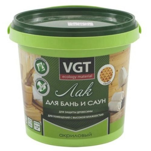 Лак по дереву акриловый VGT для бань и саун 0,9 кг