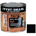 Грунт-эмаль по ржавчине Dali 3 в 1 гладкая черная RAL 9005 0,75 л