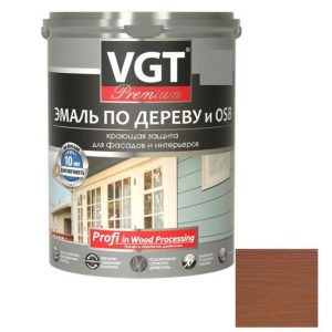 Эмаль по дереву VGT Профи красно-коричневая 2,5 кг