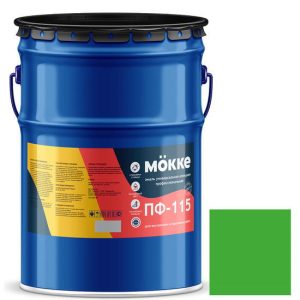 Эмаль алкидная профессиональная Mokke ПФ-115 ярко-зеленая 20 кг