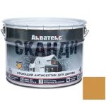 Антисептик акриловый кроющий для дерева Акватекс Сканди полуматовый Имбирь 9 л