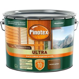 Пропитка декоративная для защиты древесины Pinotex Ultra AWB Тик 9 л