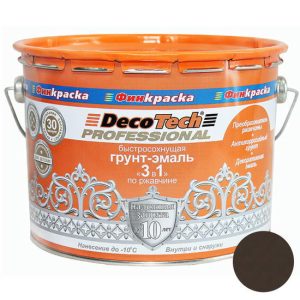 Грунт-эмаль DecoTech Professional 3 в 1 00-00015863 шоколадно-коричневый под RAL8017 1,8 кг