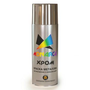 Краска аэрозольная MONARCA металлик Яркий Хром 520мл