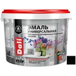 Эмаль универсальная акриловая Dali 80243 атмосферостойкая полуматовая база А черная RAL 9005 2,2 кг