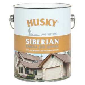 Краска акриловая фасадная HUSKY SIBERIAN для дерева база С 2,7л