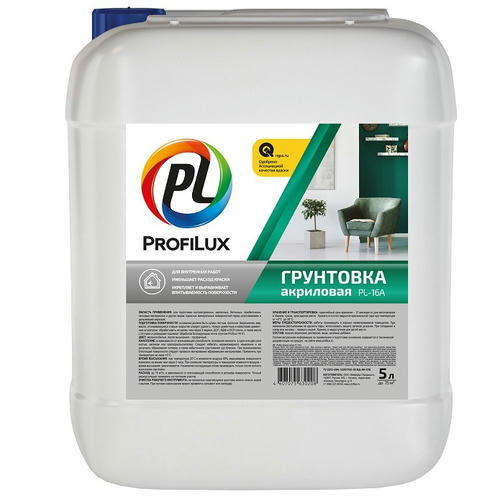 Грунт акриловый Profilux PL-16A для внутренних работ 5 л