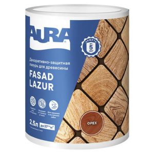 Средство деревозащитное Aura Fasad Lazur орех 2,5л