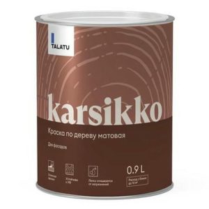 Краска полиакриловая TALATU Karsikko База С по дереву для фасадов 0,9 л бесцветная