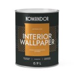 Краска в/д KOMANDOR Interior Wallpaper база С матовая для обоев 0,9 л бесцветная