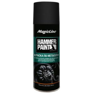 Краска аэрозольная magicline по металлу молотковая 265гр черная